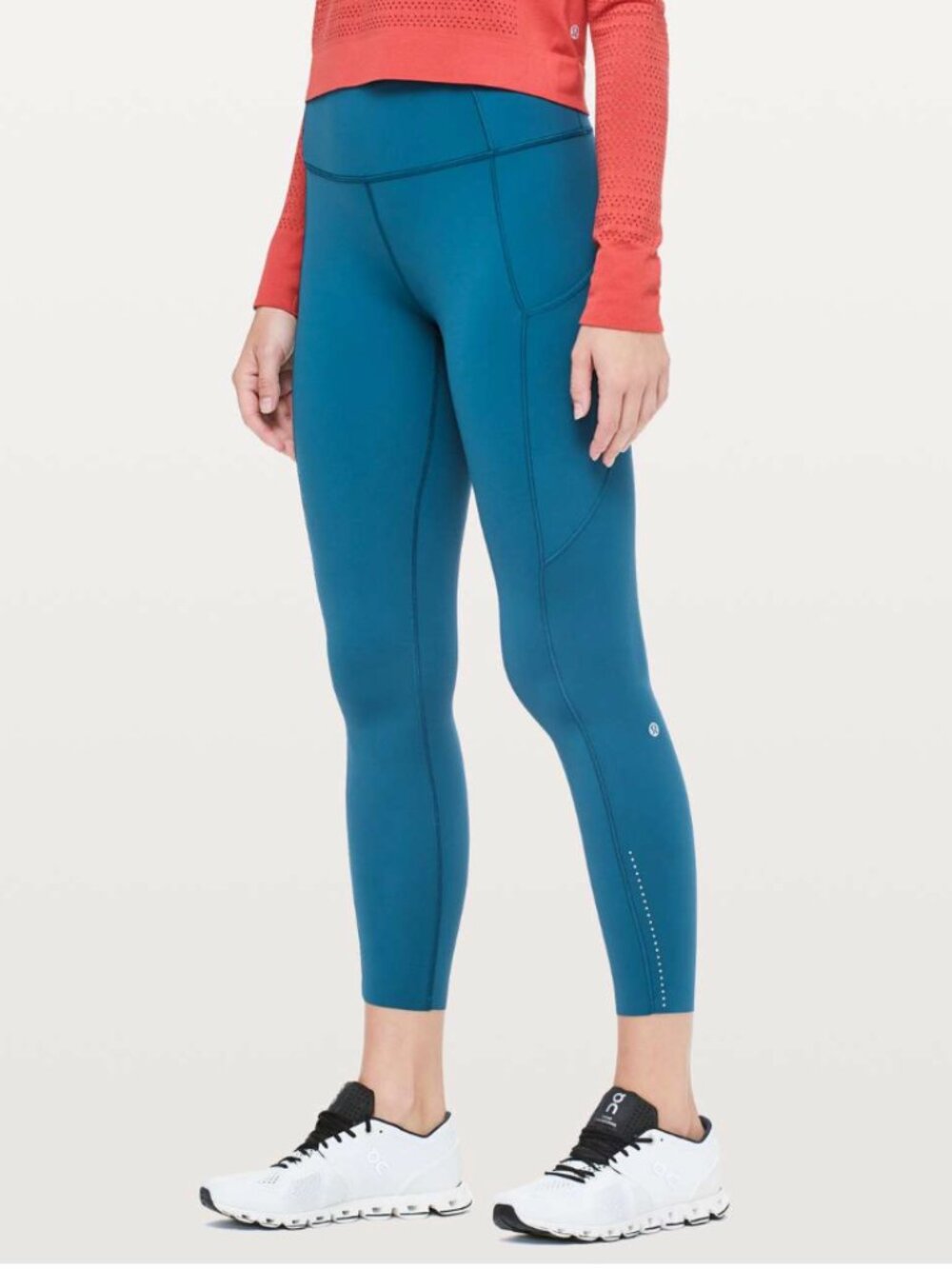 Lululemon Fast & Free 7/8 Tight II Nulux 25" Inseam Carbon Blue Running size 8